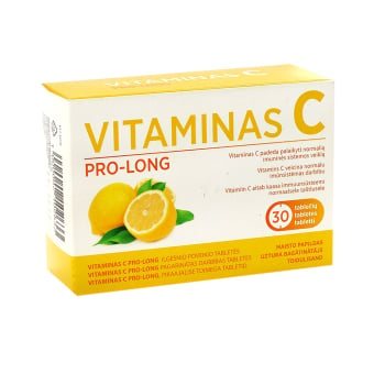 VITAMINAS C PRO-LONG, 30 tablečių