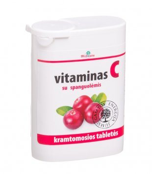 VITAMINAS C su spanguolėmis kramtomosios tabletės N50