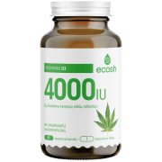 Vitaminas D3 4000IU, su kanapių sėklų miltais ECOSH, 90 kapsulių