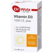 Vitaminas D3 DR. WOLZ VITAMIN D3 1000 I.E.PLUS, 60 kaps.
