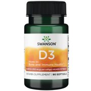Vitaminas D3 su linų sėmenų aliejumi SWANSON, 4000 TV, 90 kapsulių