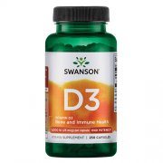 Vitaminas D3 SWANSON, 1000 TV, 250 kapsulių