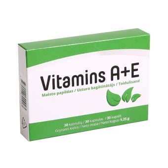 VITAMINUM A+E, 30 kapsulių