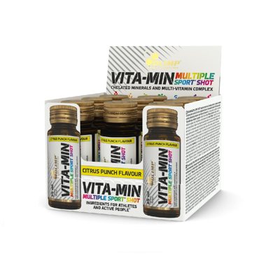 Vitaminų ir mineralų kompleksas Olimp Vita-Min Multiple Sport shot Citrusų skonio, 9 x 25 ml