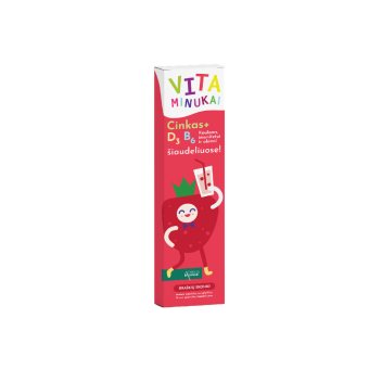 VITAMINUKAI su cinku, vit. D ir B6 šiaudeliuose, ACORUS BALANCE, braškių skonio, 10 vnt., 10 vnt