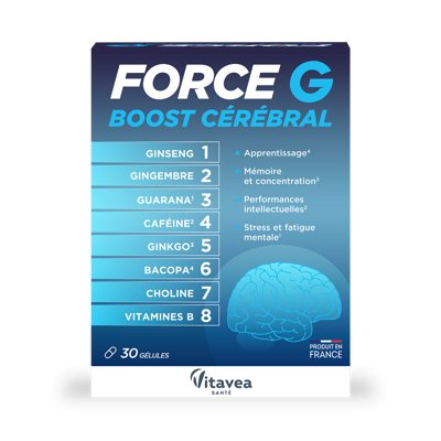 VITAVEA FORCE G BOOST CÉRÉBRAL protinei veiklai, 30 augalinės kilmės kapsulių