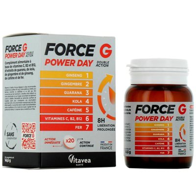 VITAVEA Maksimali galia FORCE G POWER DAY, maisto papildas, 20 tablečių