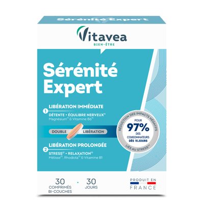 VITAVEA Serenite expert emocinei pusiausvyrai, 30 dviejų sluoksnių tablečių