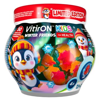 VitirON Kids Winter friends, 50 kramtomųjų guminukų