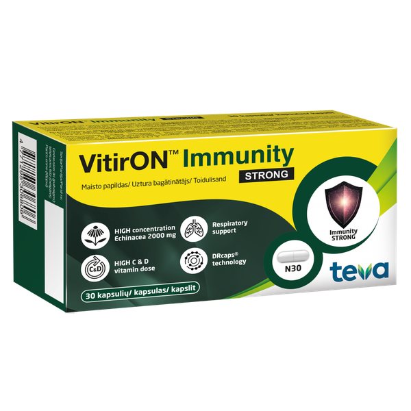VITIRON maisto papildas IMMUNITY STRONG, 30 kaps.