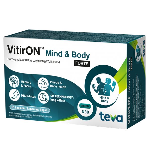 VITIRON maisto papildas MIND & BODY FORTE, 30 kaps.