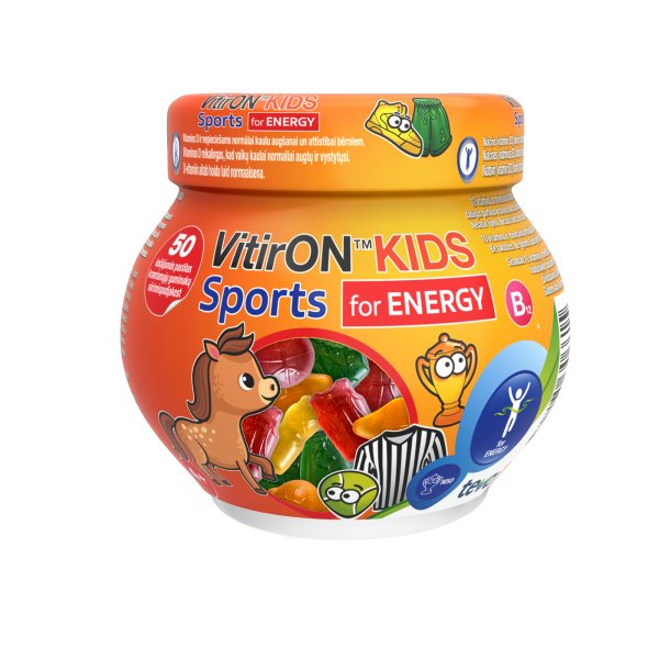 VITIRON maisto papildas vaikams KIDS SPORTS, 50 guminukų