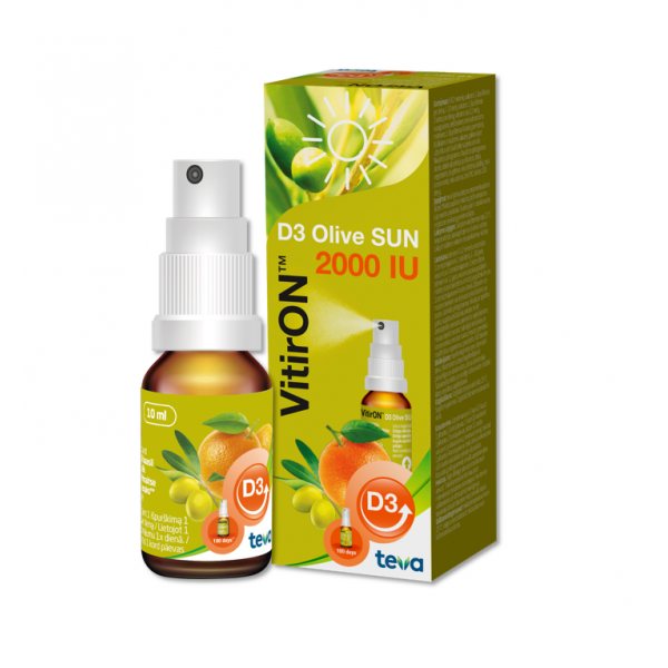 VITIRON purškiamas maisto papildas D3 OLIVE SUN 2000 TV, 10 ml