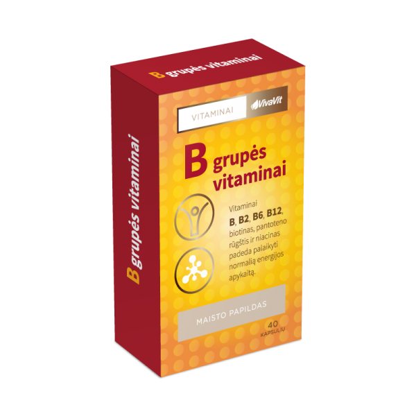 VIVAVIT maisto papildas B GRUPĖS VITAMINAI, 40 kaps.