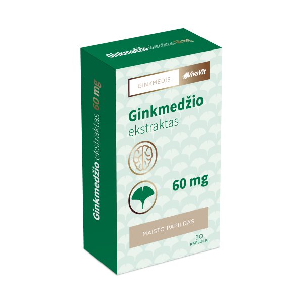 VIVAVIT maisto papildas GINKMEDŽIO EKSTRAKTAS, 30 kaps.
