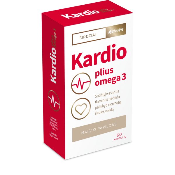 VIVAVIT maisto papildas KARDIO PLIUS OMEGA-3, 60 kaps.