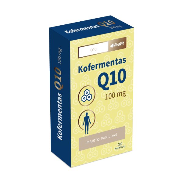 VIVAVIT maisto papildas KOFERMENTAS Q10 100 mg, 30 kaps.