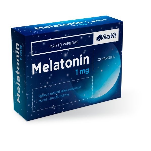 VIVAVIT maisto papildas MELATONIN 1 mg, 30 kaps.