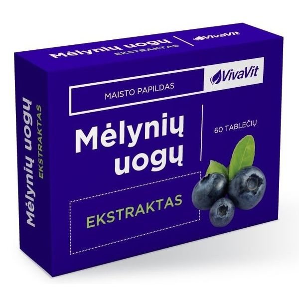 VIVAVIT maisto papildas MĖLYNIŲ UOGŲ EKSTRAKTAS, 60 tab.