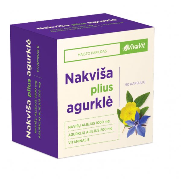 VIVAVIT maisto papildas moterims NAKVIŠA PLIUS AGURKLĖ, 90 kaps.