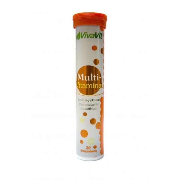 VIVAVIT maisto papildas MULTI VITAMINAI, 20 tirpių tab.