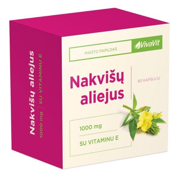 VIVAVIT maisto papildas su vitaminu E NAKVIŠŲ ALIEJUS 1000 mg, 90 kaps.