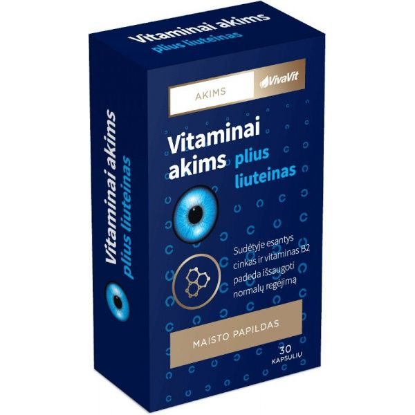 VIVAVIT maisto papildas VITAMINAI AKIMS PLIUS LIUTEINAS, 30 kaps.