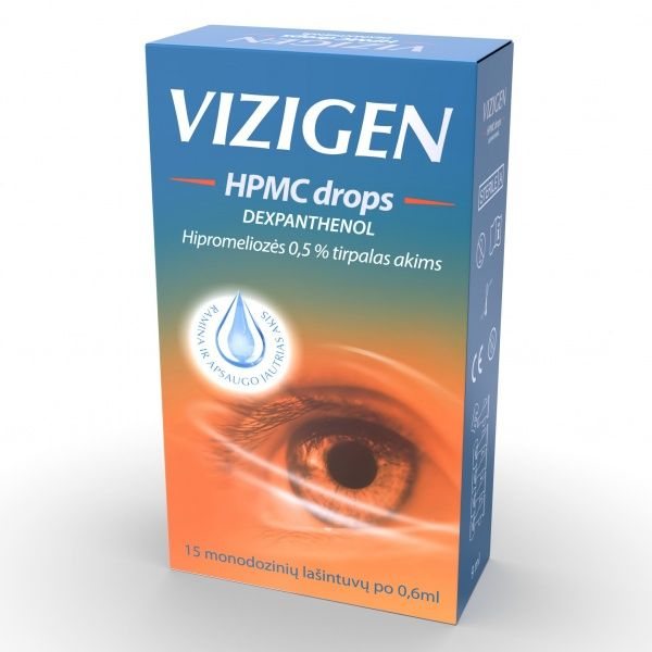 VIZIGEN akių lašai HP, 0,5%, x 0,6 ml, 15 vnt