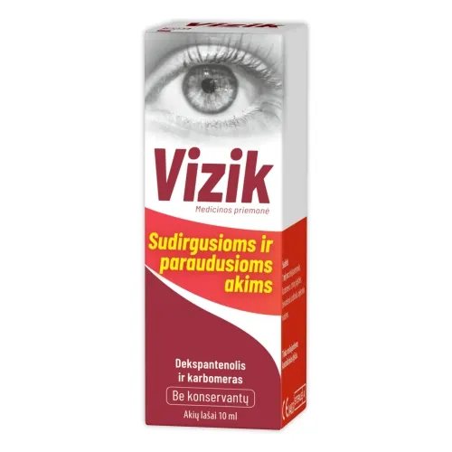VIZIK akių lašai sudirgusioms ir paraudusioms akims, 10 ml