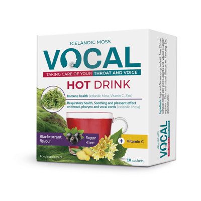 VOCAL, karštas gėrimas, juodųjų serbentų skonio, milteliai, 10 paketėlių