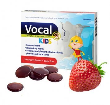 VOCAL Kids braškių skonio pastilės N24