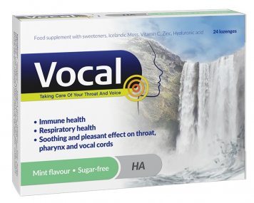 VOCAL su hialuronu mėtų skonio pastilės N24