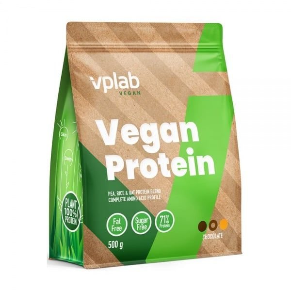 VPLAB baltymai VEGAN PROTEIN, šokolado skonio, 500 g