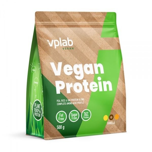 VPLAB baltymai VEGAN PROTEIN, vanilės skonio, 500 g