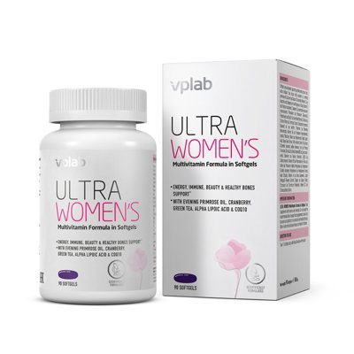 VPLAB Ultra Moterų multivitaminų formulė, 90 minkštųjų kapsulių