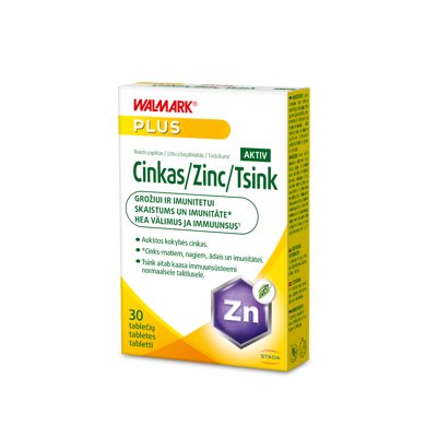 WALMARK CINKAS AKTIV, 15 mg, 30 tablečių