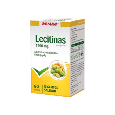 WALMARK Lecitinas 1200 mg kapsulės N80