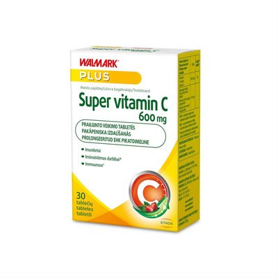 WALMARK SUPER VITAMINAS C, 600 mg, 30 tablečių