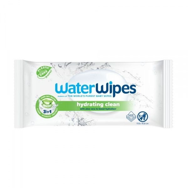 WATERWIPES drėgnos servetėlės HYDRATION, 48 vnt