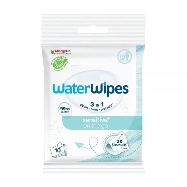 WATERWIPES drėgnos servetėlės ON THE GO, 10 vnt