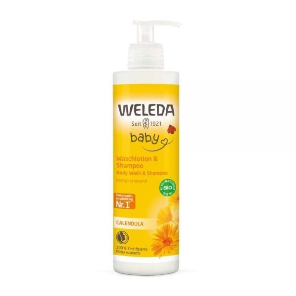 WELEDA CALENDULA BABY šampūnas ir kūno prausiklis, 400 ml