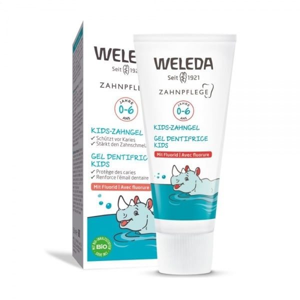 WELEDA gelis dantims KIDS, su fluoru, 0–., 50 ml, 6 m