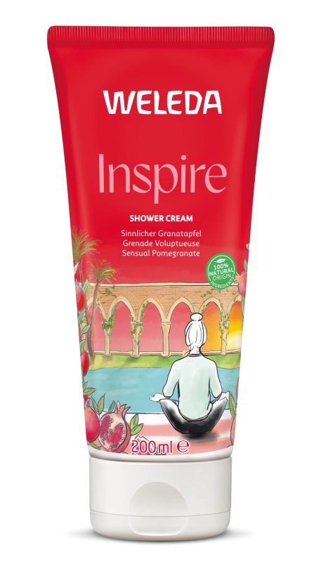 WELEDA Inspire Shower Cream Pomegranate prausiklis kreminis su granatais, 200 ml