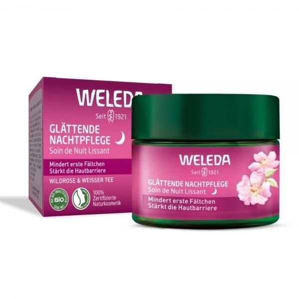WELEDA naktinis veido kremas WILD ROSE & WHITE TEA, 40 ml