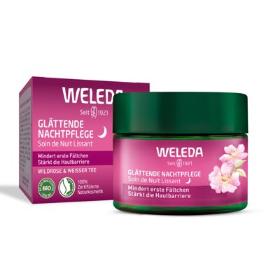 WELEDA, Wild Rose & White Tea, naktinis kremas, 40 ml