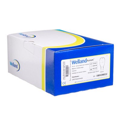 WELLAND AURUM, išmatų rinktuvų lygus 1 dalies atviras maišelis su filtru/matinis, didelis, iškirpta anga, 30 vnt., 32 mm