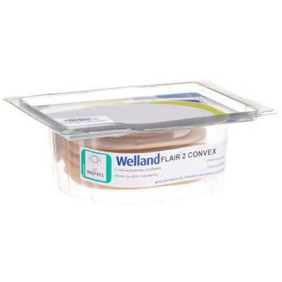 WELLAND CONVEXITY, išmatų rinktuvų plokštelė, išgaubta, dviejų dalių, iškirpta anga, 13/, žiedas, 45 mm, 5 vnt., 25 mm