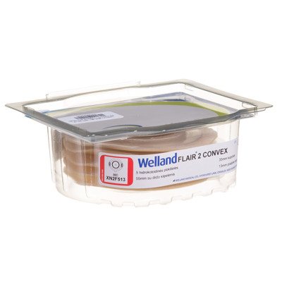 WELLAND CONVEXITY, išmatų rinktuvų plokštelė, išgaubta, dviejų dalių, iškirpta anga, 13/, žiedas, 55 mm, 5 vnt., 35 mm