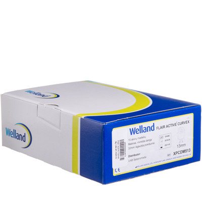 WELLAND FLAIR ACTIVE CURVEX, išmatų rinktuvų atviri maišeliai išgaubta plokštuma, 1 dalies su filtru/matinis, didelis, iškirpta anga, 13/, 10 vnt., 32 mm