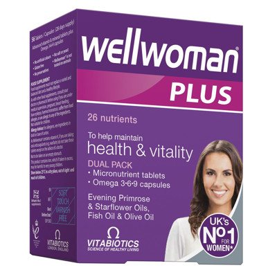 WELLWOMAN PLUS OMEGA 3-6-9, 28 tabletės ir 28 kapsulės